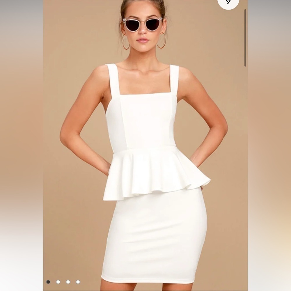 Lulu's White Peplum Dress